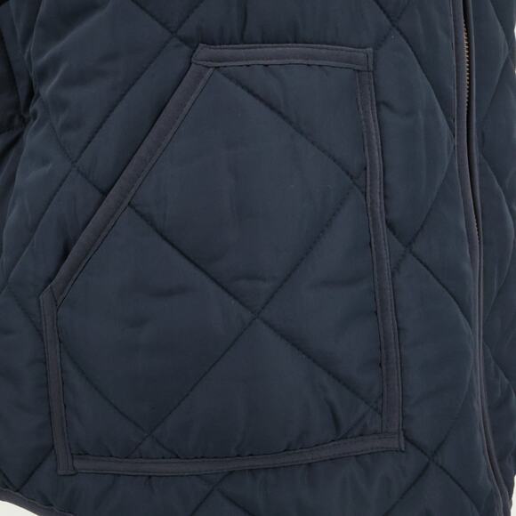 J Crew Mercantile Vest Plus Size 2X Navy Blue Quilted Puffer Full Zip Pockets - Picture 11 of 16